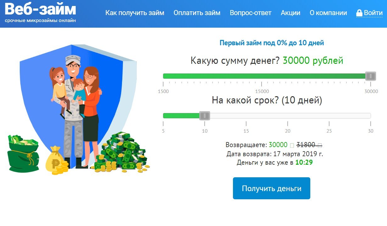 Веб-займ в Дзержинском